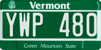 VT license plate YWP480