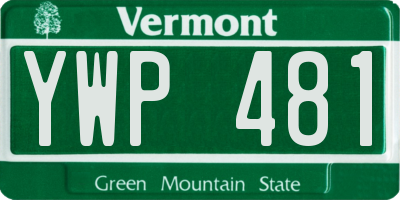 VT license plate YWP481
