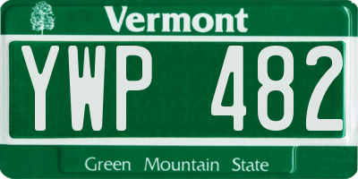 VT license plate YWP482