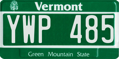 VT license plate YWP485