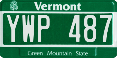 VT license plate YWP487