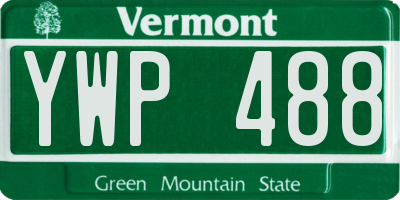 VT license plate YWP488