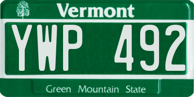 VT license plate YWP492