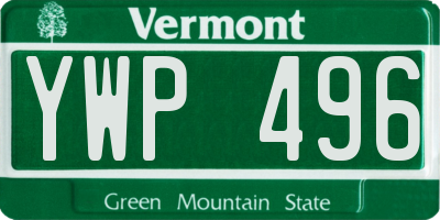 VT license plate YWP496
