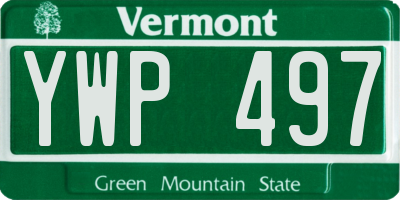 VT license plate YWP497