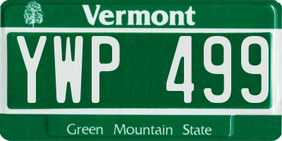 VT license plate YWP499
