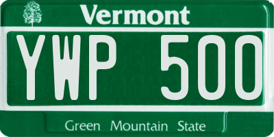 VT license plate YWP500
