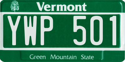 VT license plate YWP501