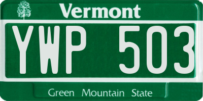 VT license plate YWP503