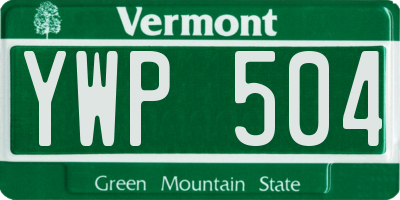 VT license plate YWP504