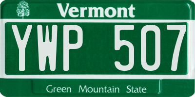 VT license plate YWP507