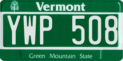 VT license plate YWP508
