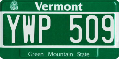 VT license plate YWP509