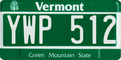 VT license plate YWP512