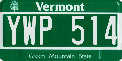 VT license plate YWP514