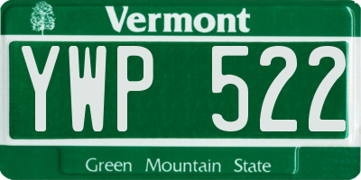 VT license plate YWP522