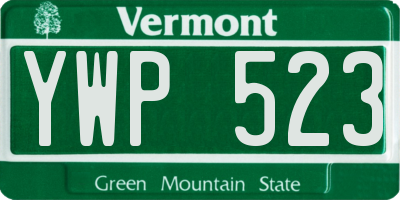 VT license plate YWP523