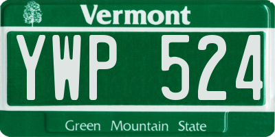 VT license plate YWP524