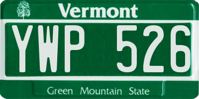 VT license plate YWP526