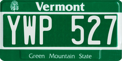 VT license plate YWP527