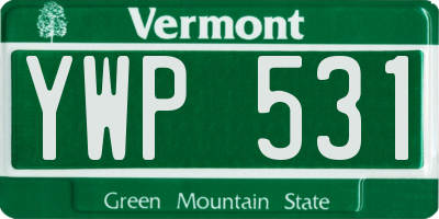VT license plate YWP531