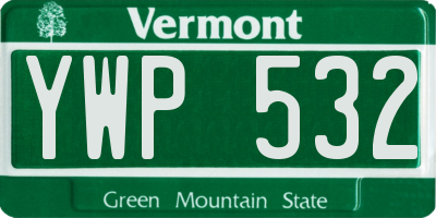 VT license plate YWP532