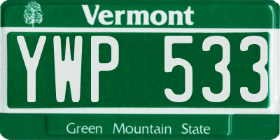 VT license plate YWP533
