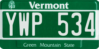 VT license plate YWP534