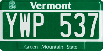 VT license plate YWP537