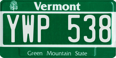 VT license plate YWP538