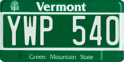 VT license plate YWP540