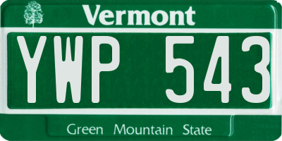 VT license plate YWP543