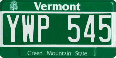 VT license plate YWP545