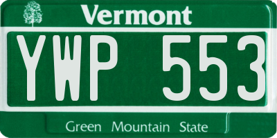 VT license plate YWP553