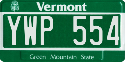 VT license plate YWP554