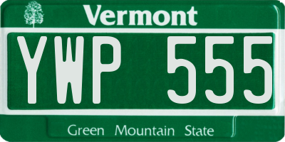 VT license plate YWP555