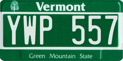 VT license plate YWP557