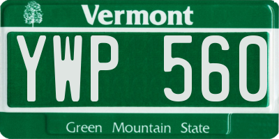 VT license plate YWP560