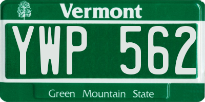 VT license plate YWP562