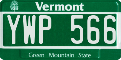 VT license plate YWP566