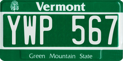 VT license plate YWP567
