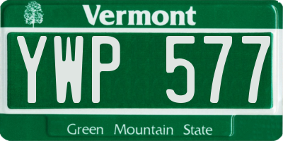 VT license plate YWP577