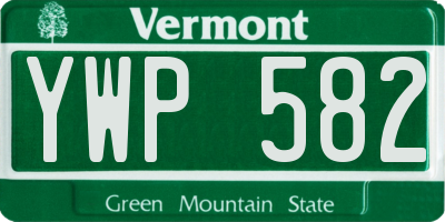 VT license plate YWP582