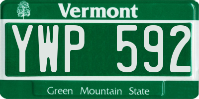 VT license plate YWP592