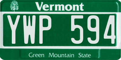 VT license plate YWP594