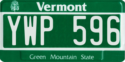 VT license plate YWP596