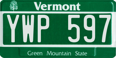 VT license plate YWP597