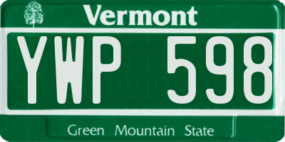 VT license plate YWP598