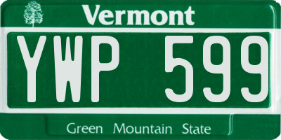 VT license plate YWP599