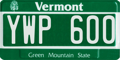 VT license plate YWP600